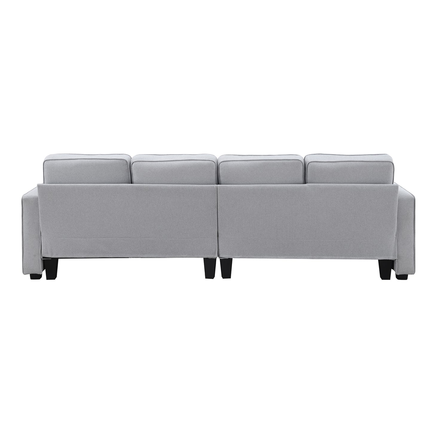 [VIDEO provided] [New] 104" 4-Seater Modern Linen Fabric Sofa with Armrest Pockets and 4 Pillows,Minimalist Style Couch for Living Room, Apartment, Office,3 Colors