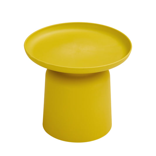 Yellow side table small Space Stylish and Versatile Plastic Round Side Table