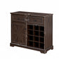 Farmhouse Buffet Cabinet with Storage Sideboard with 2 Drawers, Wine Bar Cabinet with Removable Wine Racks Storage Shelves, Liquor Coffee Bar Cupboard for Kitchen, Dining Room, Espresso L39.37''*W15.7
