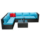 5 Pieces PE Rattan sectional Outdoor Furniture Cushioned U Sofa set with 2 Pillow