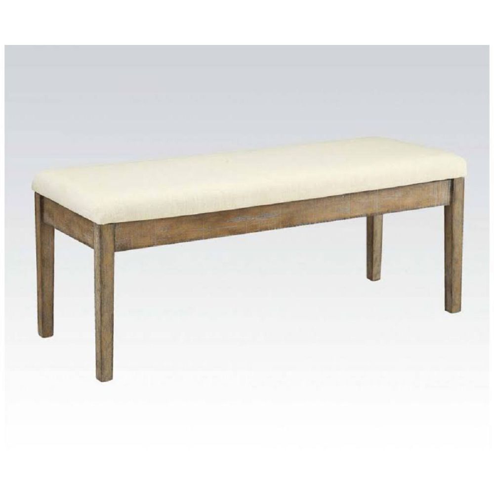 ACME Claudia Bench in Beige Linen & Salvage Brown 71718