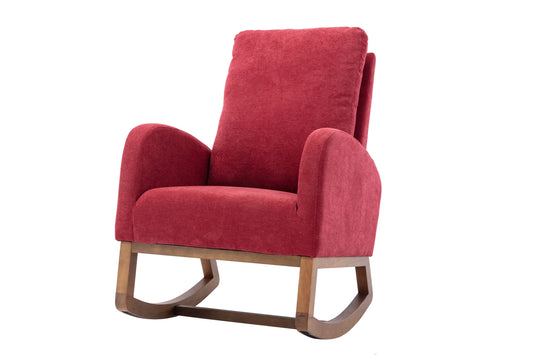 COOLMORE  living  room Comfortable  rocking chair  living room chair  Red