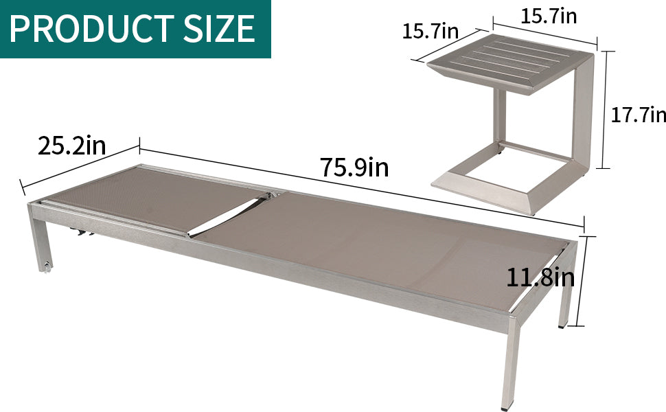 Modern design All aluminum outdoor coffee table and lounge