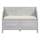 TREXM Rustic Style Solid wood Entryway Multifunctional Storage Bench with Safety Hinge (Gray Wash+ Beige)