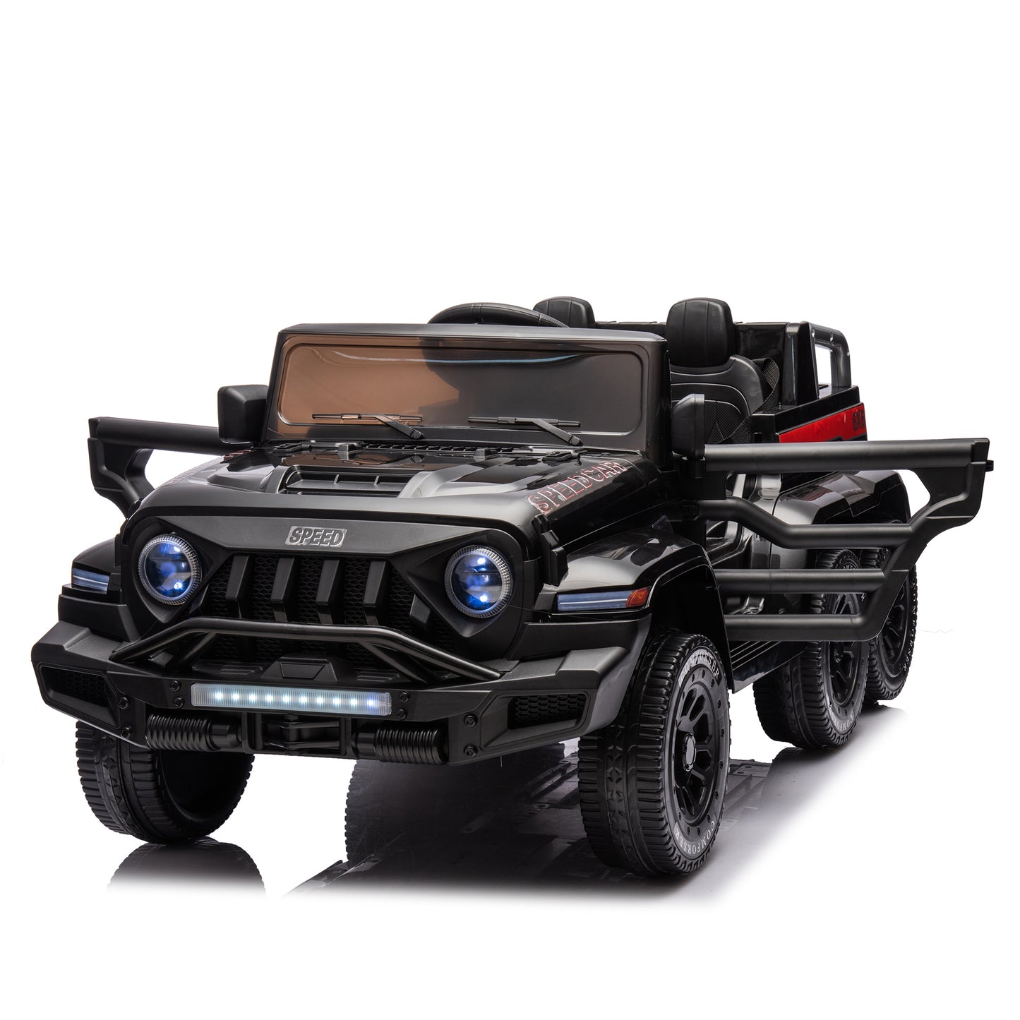 24V Ride On Car for Kids Battery Powered Ride On 4WD Toys with Remote Control,Parents Can Assist in Driving,Music and Lights,Five-Point Safety Belt,Rocking chair mode for back-and-forth swinging