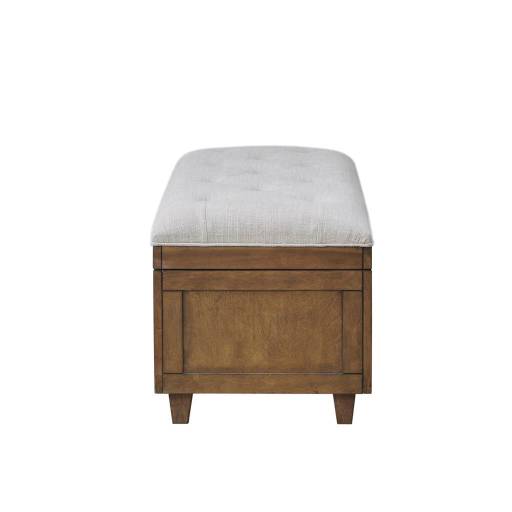 Wood and Upholstered Soft Close Storage Bench