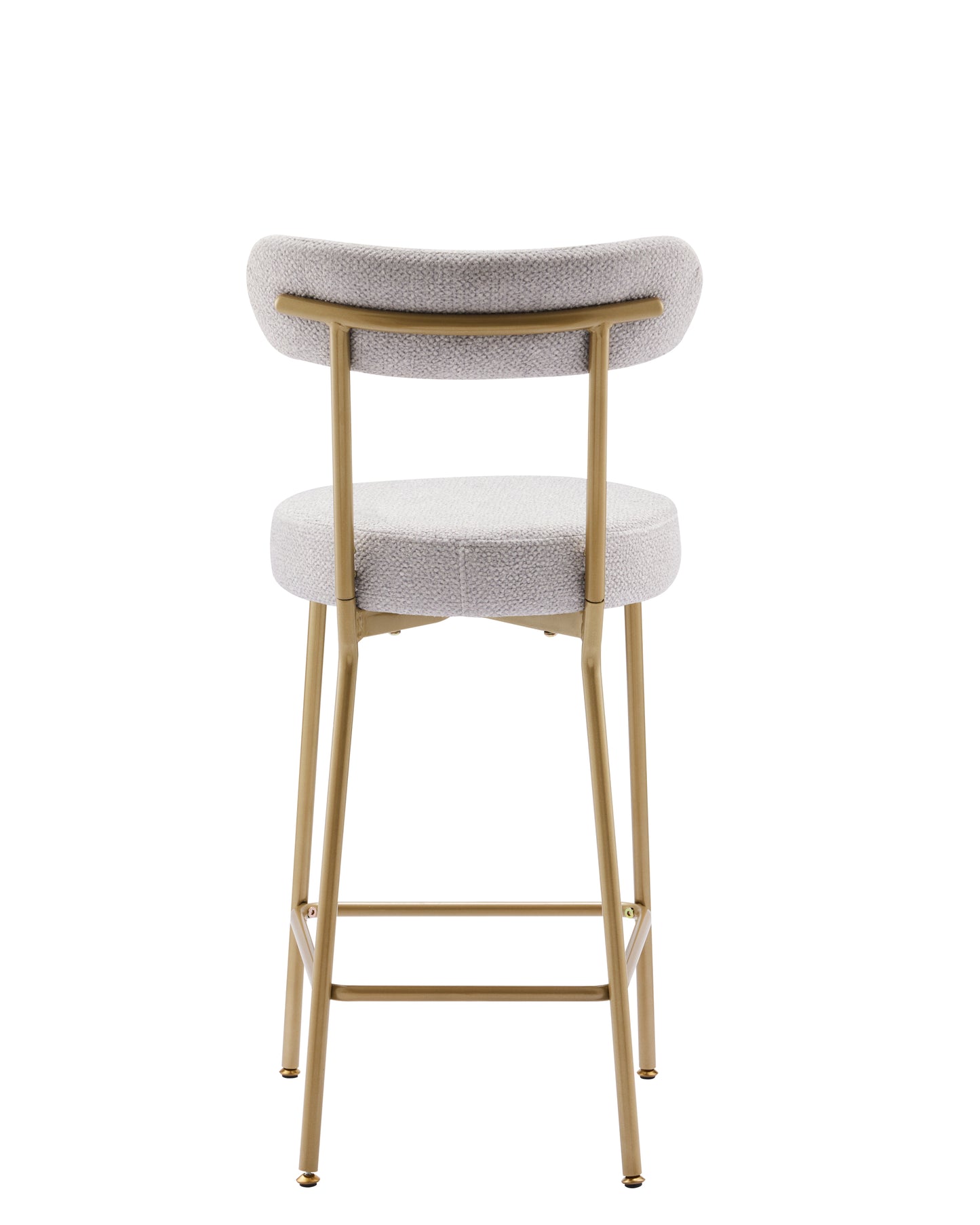 25" Modern Gold Bar Stools Set of 2 Counter Height Bar Stools for Kitchen Counter Upholstered Sherpa Counter Stools with Backs Kitchen Island Stool