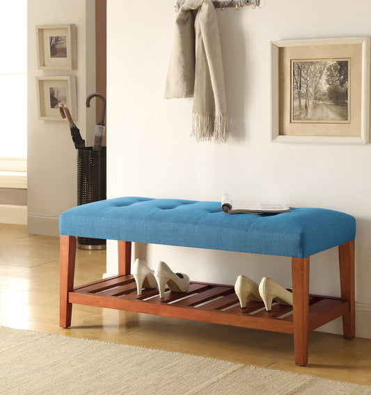 ACME Charla Bench in Blue & Oak 96684