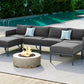 GO 6-Pieces Aluminum Patio Furniture Set, Modern Metal Outdoor Conversation Set Sectional Sofa With Removable Olefin Extra Thick Cushions 5.9" Cushion, Grey