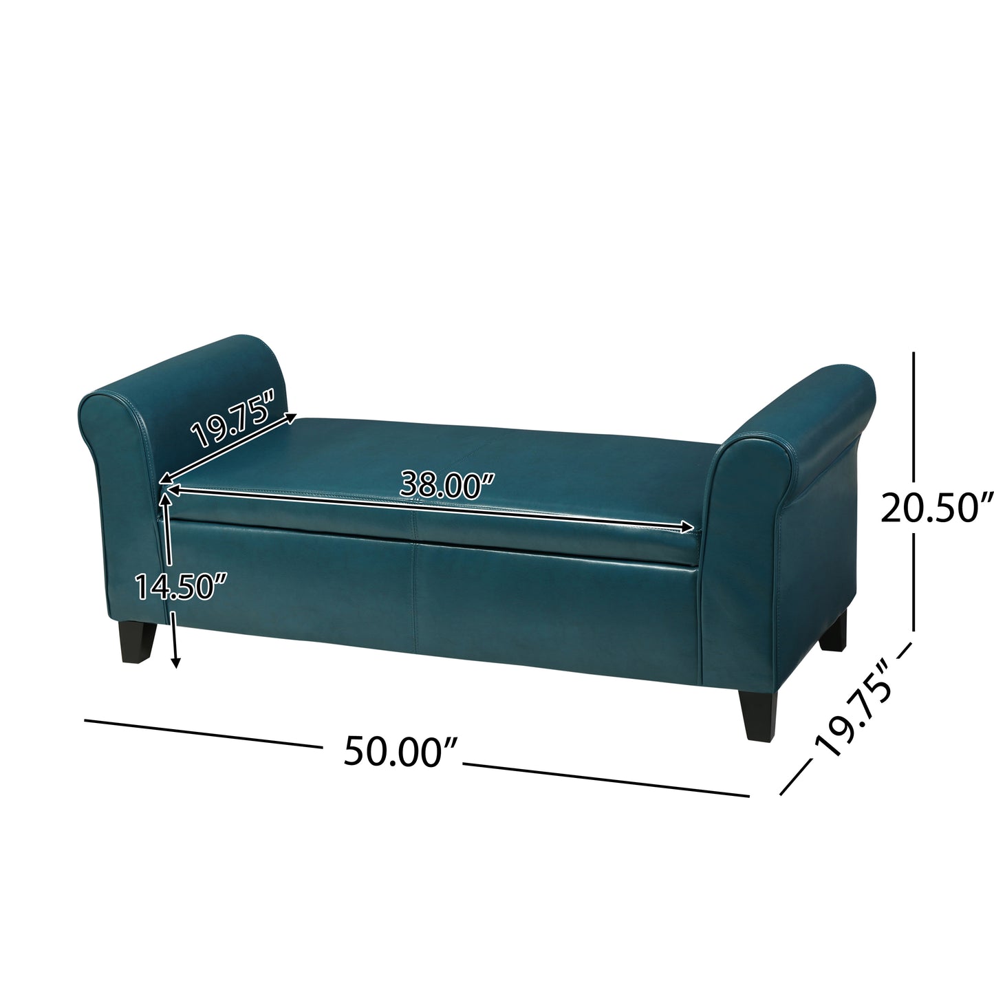 HAYES ARMED STORAGE BENCH