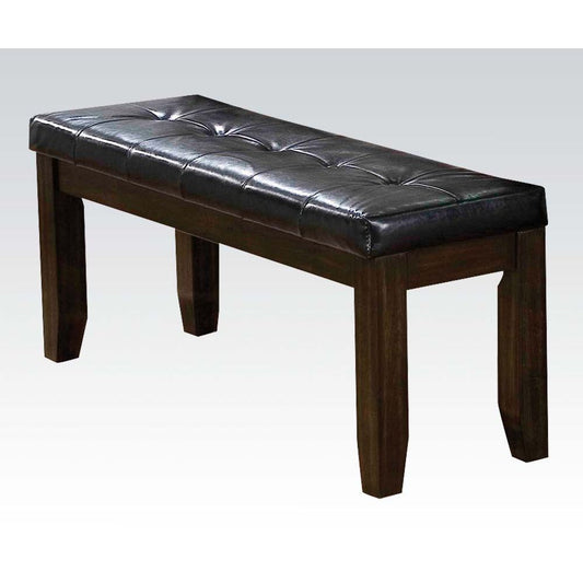 ACME Urbana Bench in Black PU & Espresso 74625