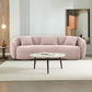 93.6'' Mid Century Modern Curved Living Room Sofa, 4-Seat Boucle Fabric Couch for Bedroom, Office, Apartment,Pink
