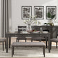 Transitional Look Gray Finish Wood Framed 1pc Bench Fabric Upholstered Seat Casual Dining Furniture