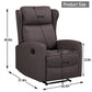 JST Recliner Chair for Living Room, Adjustable Modern Reclining Chair, Recliner Sofa with Lumbar Support, Classic and Traditional Recliner Chair with Comfortable Arms and Back Sofa (Linen Brown)