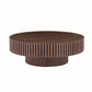 31.49'' Round Coffee Table Small Coffee Table for Apartment, Modern Living Room Coffee Table with Sturdy Pedestal,WALNUT