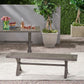 Modern Outdoor Aluminum Dining Bench, Dark Gray (Only sold in Canada)