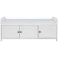 TREXM Storage Bench with 3 Shutter-shaped Doors, Shoe Bench with Removable Cushion and Hidden Storage Space (White, OLD SKU: WF284226AAK)