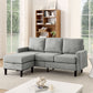 Upholstered Sectional Sofa Couch, L Shaped Couch With Storage Reversible Ottoman Bench 3 Seater for Living Room, Apartment, Compact Spaces, Fabric Light Gray