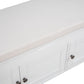 TREXM Storage Bench with 3 Shutter-shaped Doors, Shoe Bench with Removable Cushion and Hidden Storage Space (White, OLD SKU: WF284226AAK)