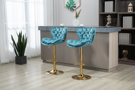 COOLMORE  Bar Stools with Back and Footrest Counter Height Dining Chairs 2PC/SET