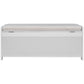 TREXM Storage Bench with 3 Shutter-shaped Doors, Shoe Bench with Removable Cushion and Hidden Storage Space (White, OLD SKU: WF284226AAK)