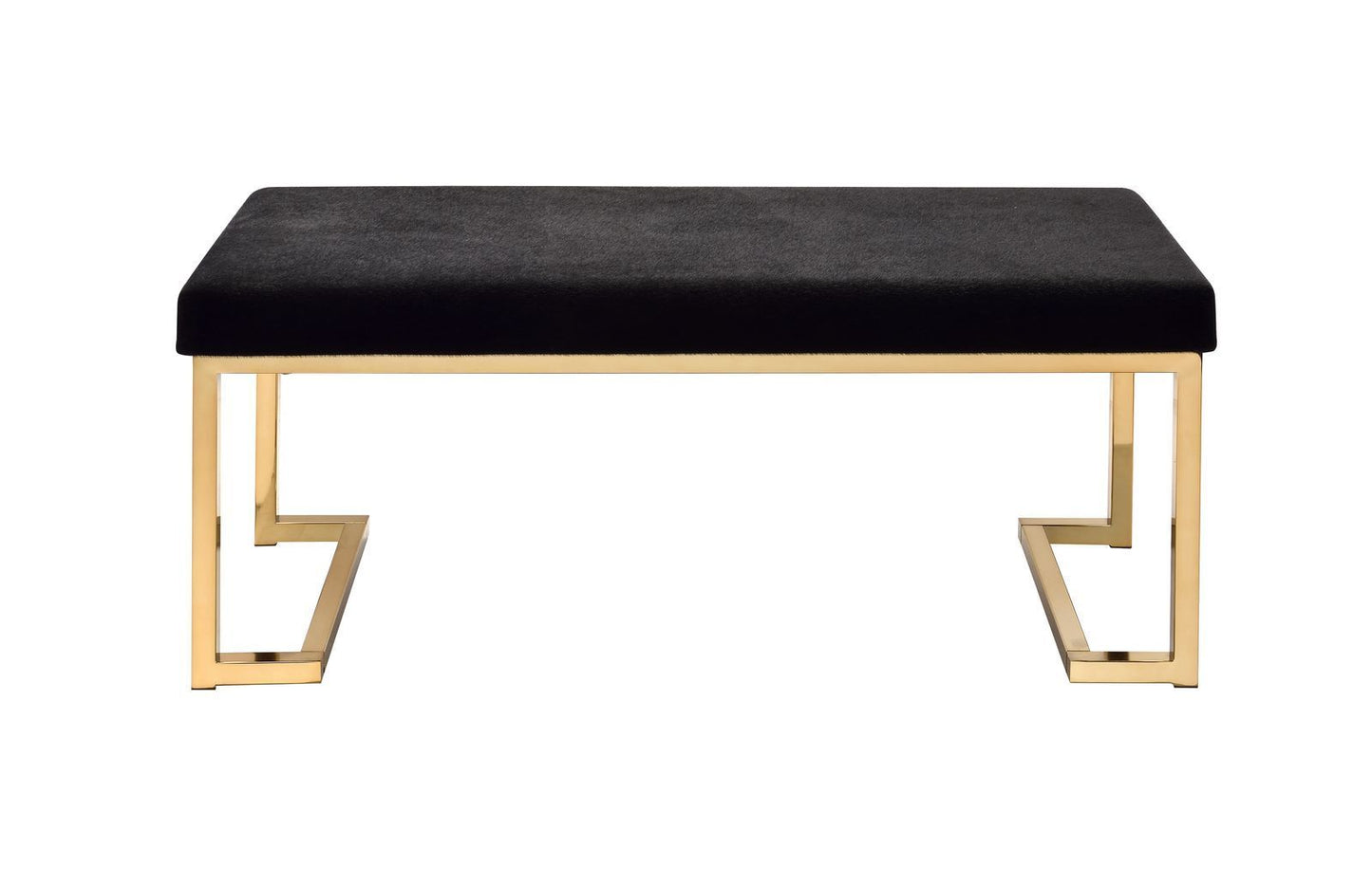 ACME Boice Bench in Black Fabric & Champagne 96595