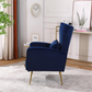 FONDHOME Velvet Accent Chair, Modern Living Room Armchair Comfy Upholstered Single Sofa Chair for Bedroom Dorms Reading Reception Room with Gold Legs & Small Pillow, Royal Blue