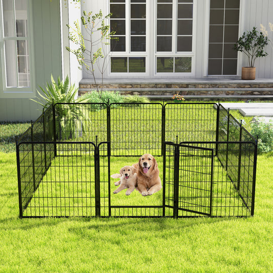 Pet Playpen, Pet Dog Fence Playground, Camping, 32" High, Heavy Duty for Small Dogs/Puppies, 12 Panel.