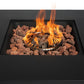 40000BTU Square Propane Fire Pit Table Steel Tabletop with Textilene Side Panel, Steel Lid and Rocks