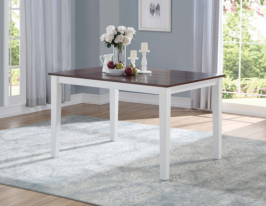 ACME Green Leigh Dining Table, White & Walnut  77075
