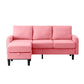 Upholstered Sectional Sofa Couch, L Shaped Couch With Storage Reversible Ottoman Bench 3 Seater for Living Room, Apartment, Compact Spaces, Fabric Pink