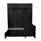 ON-TREND Elegant Design Hall Tree with Comfort and Storage Solutions, Functional Hallway Shoe Cabinet with Bench&Cushion, Modern Coat Rack with Hooks for Entryways, Black