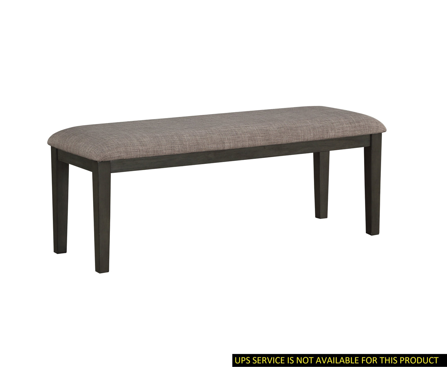 Transitional Look Gray Finish Wood Framed 1pc Bench Fabric Upholstered Seat Casual Dining Furniture