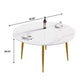 59.05"Modern man-made stone round golden metal dining table-position for 6 people