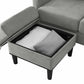 Upholstered Sectional Sofa Couch, L Shaped Couch With Storage Reversible Ottoman Bench 3 Seater for Living Room, Apartment, Compact Spaces, Fabric Light Gray