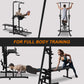 Power Tower with Bench Pull Up Bar Dip Station Adjustable Height Dip Stand Heavy Duty Multi-Function Fitness Rack