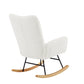 off white teddy fabric rocking chair