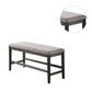 High Bench With Upholstered Cushion,Grey