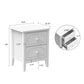 White Contemporary Roman Style, Solid Wood 2 Drawers Nightstand, Bedside Table, Living Room End Table. Paint Sprayed Finishing