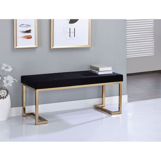 ACME Boice Bench in Black Fabric & Champagne 96595