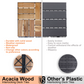 10 PCS Interlocking Deck Tiles Checker Pattern, 12" x 12" Square Yellow Acacia Hardwood Outdoor Flooring for Patio, Bancony, Pool Side,...