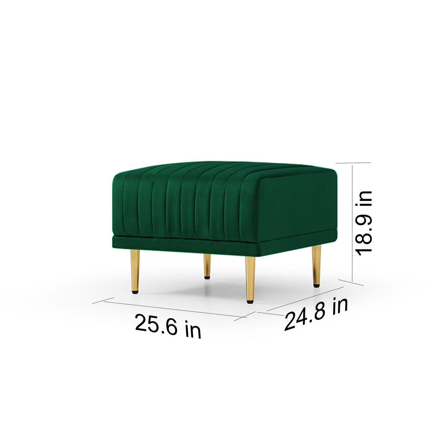 Ottoman Bench for big sofas or Living room Sofas Green Velvet