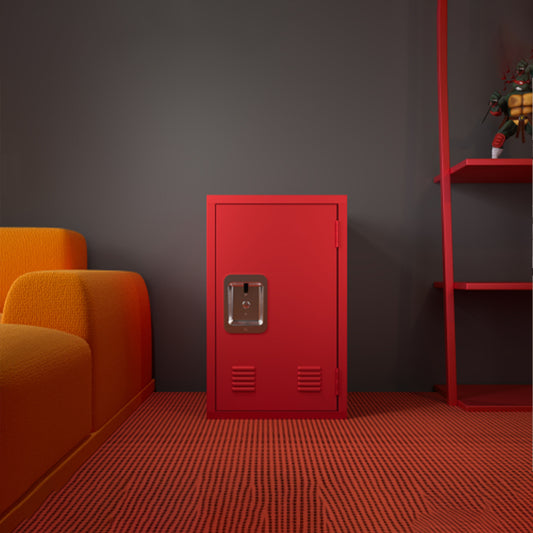 24" H Locker Storage Cabinet, Metal Locker Storage Cabinet with 1 Doors, Small Metal Locker,Lockable Storage Cabinet,for Employees,Office,Kids Locker - Assembly Required (Elegant Red)