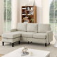Upholstered Sectional Sofa Couch, L Shaped Couch With Storage Reversible Ottoman Bench 3 Seater for Living Room, Apartment, Compact Spaces, Fabric Beige