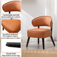 FONDHOME Modern PU Leather Upholstery Chair, Living Room Leisure Sofa Chair,Armless Reading Chair for Living Room Bedroom Waiting Room with Rivet Trim,For Bedroom Home Reception,Orange