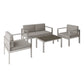 Aluminum Modern 4 Piece Sofa Seating Group For Patio Garden Outdoor