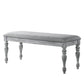 Salines Upholstered Turned Leg Dining Bench, Rustic White
