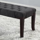 Linon Tufted Bench, Fabric, Gray