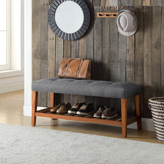 ACME Charla Bench in Gray & Oak 96686