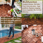 30 PCS Interlocking Deck Tiles Checker Pattern, 12" x 12" Square Acacia Hardwood Outdoor Flooring for Patio, Bancony, Pool Side,...